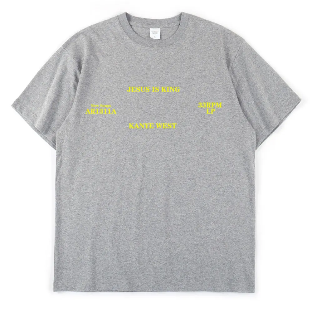 Kanye West T-Shirt Jesus Is King Bedrucktes T-Shirt für Männer und Frauen Baumwolle Locker Lässig Kurzarm T-Shirt Herren T-Shirt Herrenbekleidung – Detail 9