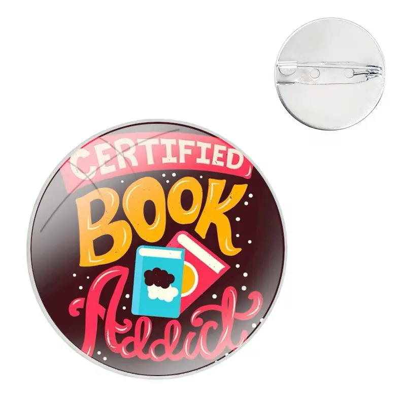 Glass Dome Broches para leitura de livros, pinos para roupas, chapéu, camisa, lapela, bolsa