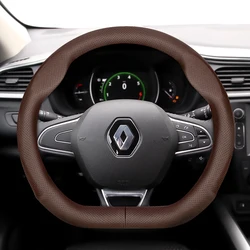 For Renault Steering Wheel Cover Round D-Shaped Ultra-Thin Megane Scenic Clio Trafic Kangoo Captur Laguna Twingo Duster 2 3 4