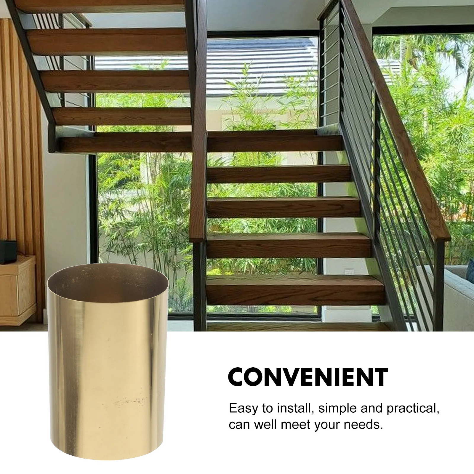 غطاء درابزين الدرج من الفولاذ المقاوم للصدأ تركيب درابزين لمرافق البناء أغطية ختم نهاية الدرج المعدني قابس طرفي للسكك الحديدية #4