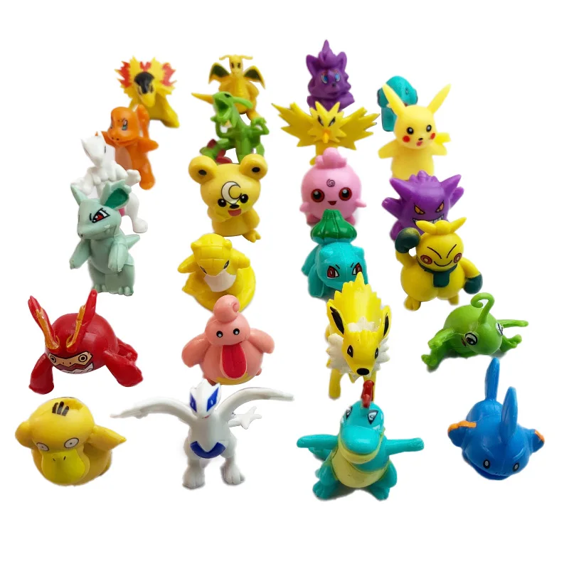 24-144szt Pokemon Zestaw figurek Anime Akcja Mini Mała Zabawka Torba Kolekcja Potwór Elf Piłka Pikachu Lalka Figurka statuetka dziecko Prezent — zdjęcie 5