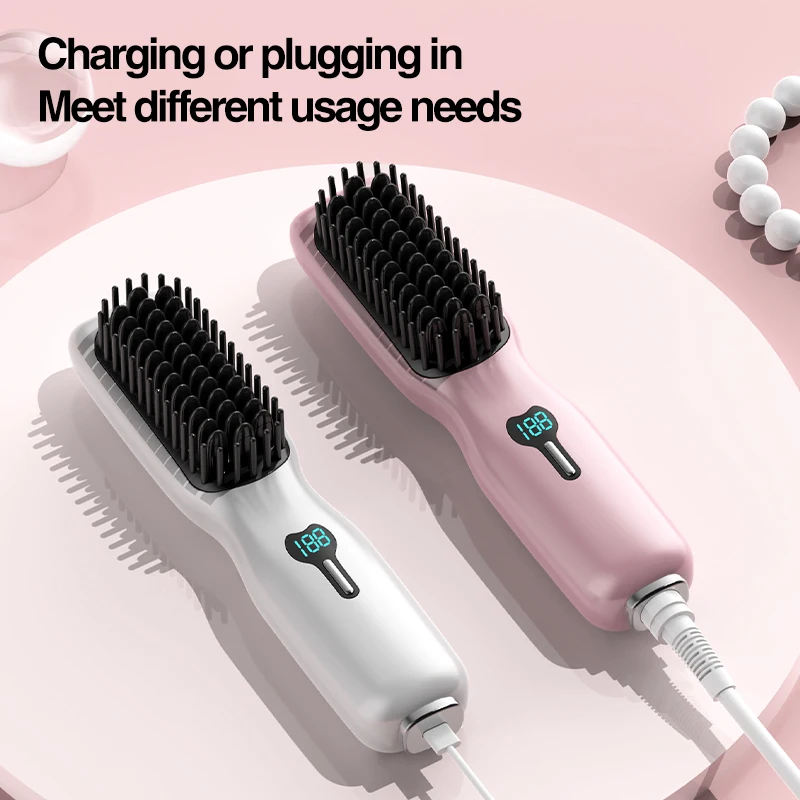 Professional Top Selling 2 in 1Hair Straightening Styling Comb Electric Hot Comb Hair Styling Tools