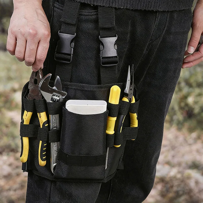 Tool Bag Belt Work with Belt Clip Holster Leg Tool Pouch Tactical Waist Bag Electrician Tool Holder Pocket for Men Maintenance