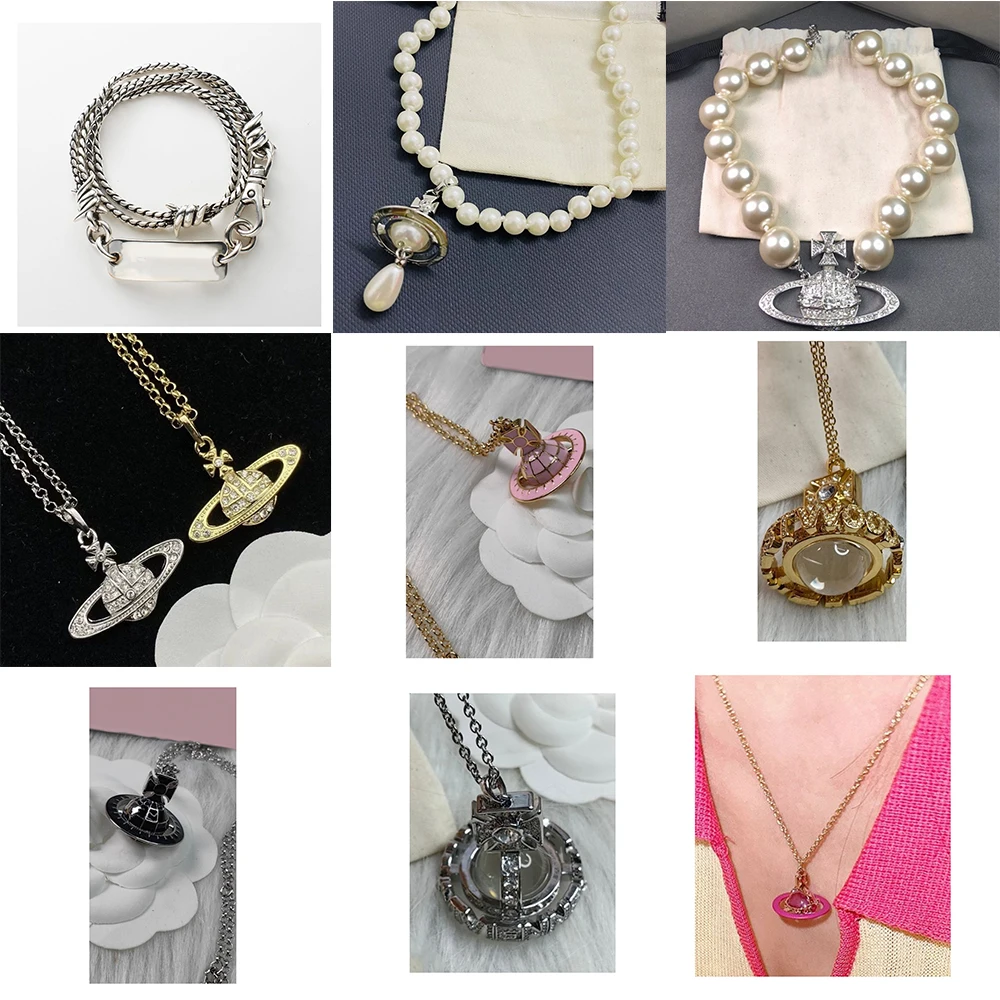

New hot selling transparent crystal exquisite jewelry planet pendant pearl necklace accessories gift