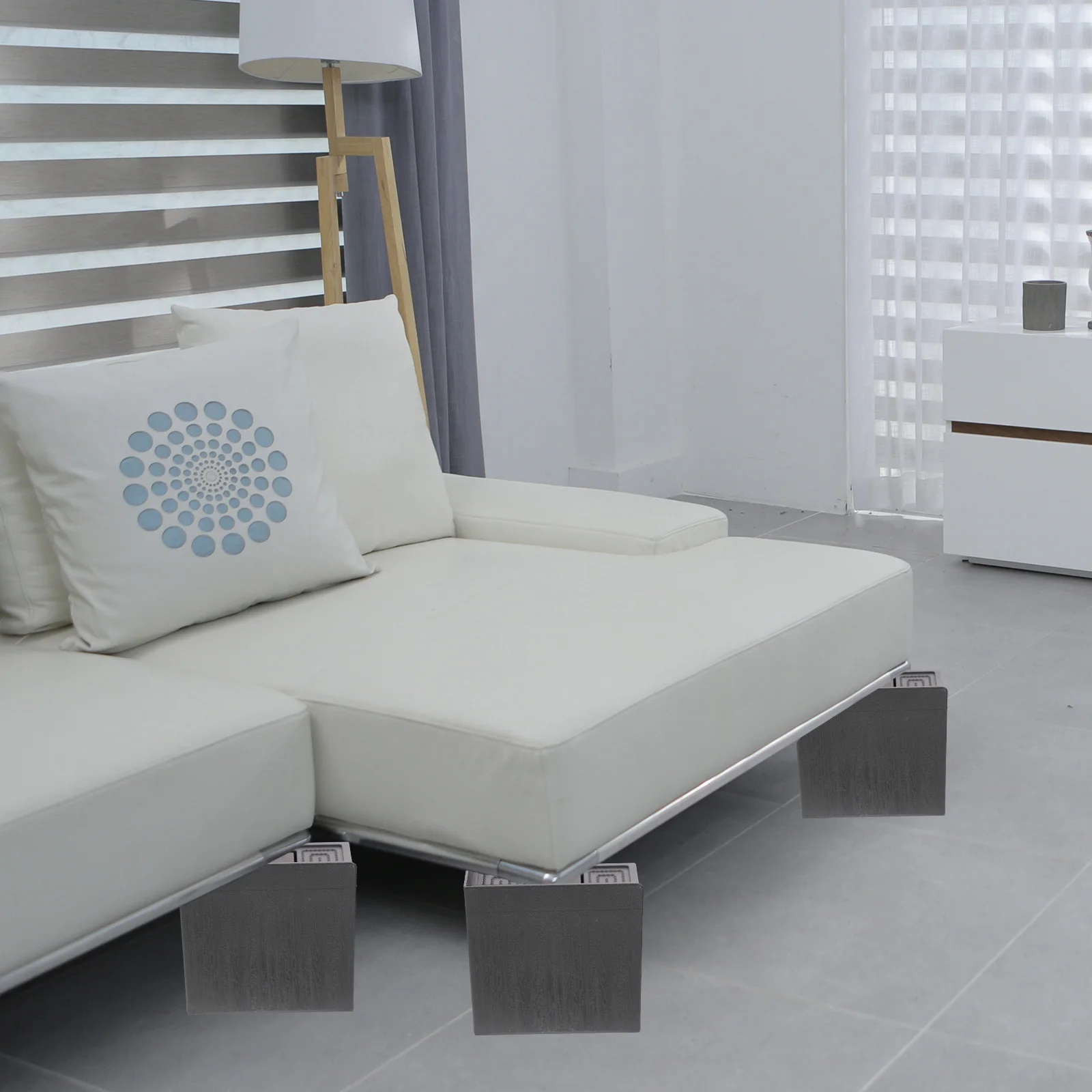 4Pcs Furniture Risers Heavy Duty Cushioned Protectors Bed Couch Table Lifters Anti-Slip Sofa Washing Machine Furniture Lifts