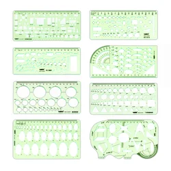 Green round oval ruler durable K resin drawing design furniture architect template drawing ruler template measuring ruler