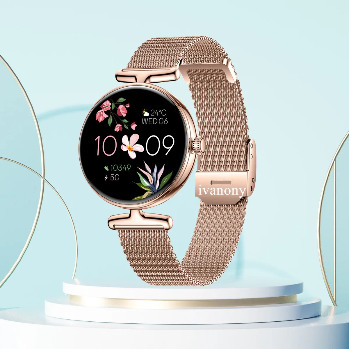 

Smart Watch Women Amoled 1.19inch Screen Bluetooth Call Female Health Monitor Custom Wallpaper Multi-Functional Smartwatch Lady