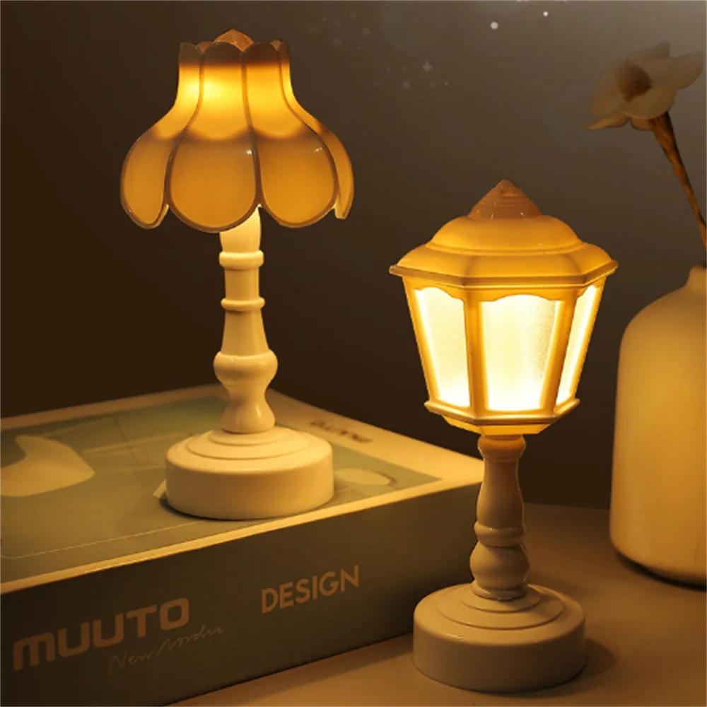 Vintage mini livro luz pequena retro candeeiro de mesa portátil iluminação bateria led lâmpadas cabeceira para crianças mesa quarto