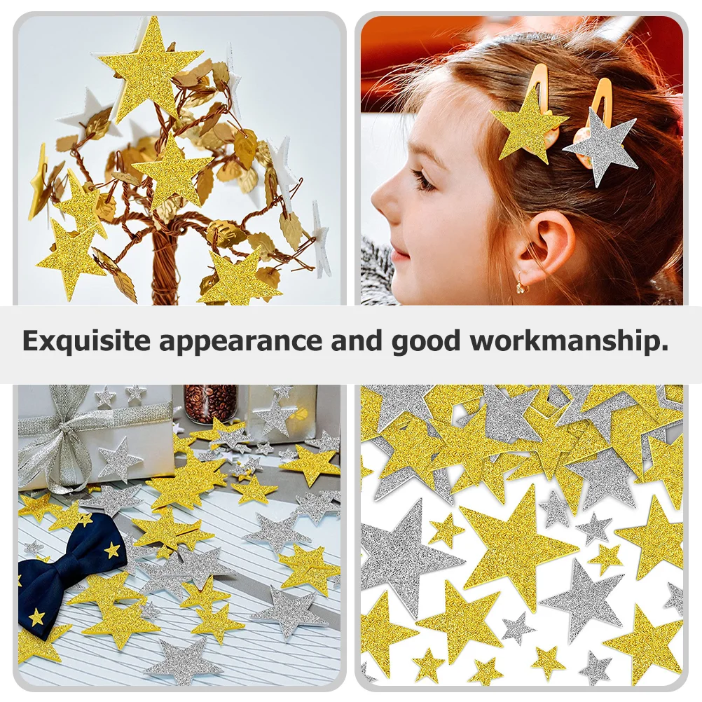 Gold And Silver Adhesive Sticker Star Stickers Glitter Shiny Flash Eva Child Christmas