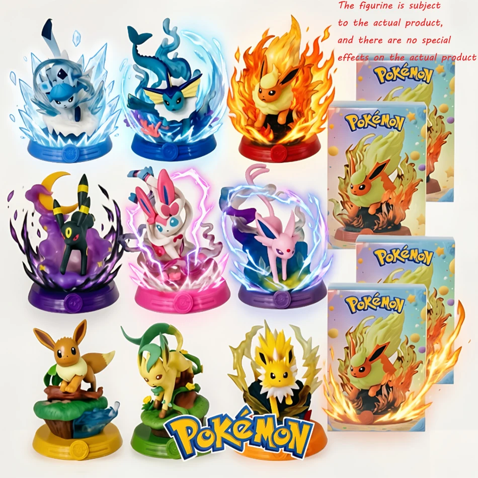 

Same Style Pokemon Eeveelution Espeon Sylveon Glaceon Leafeon Vaporeon Umbreon Anime Figure Model Blind Box Toys Birthday Gift
