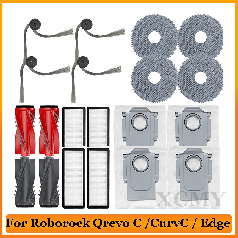 Spare Parts For Roborock Qrevo C / Curv / CurvC / Edge / EdgeC / 5AE / S5V Robot Vacuum Cleaner Main Side Brush Filter Part
