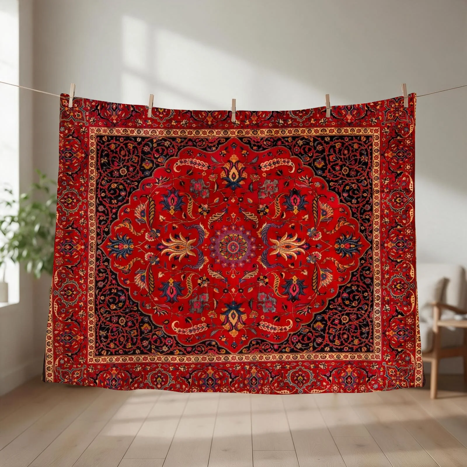 Antique Persian Rug Throw Blanket Luxury Decorative Throw Furry Heavy Blankets