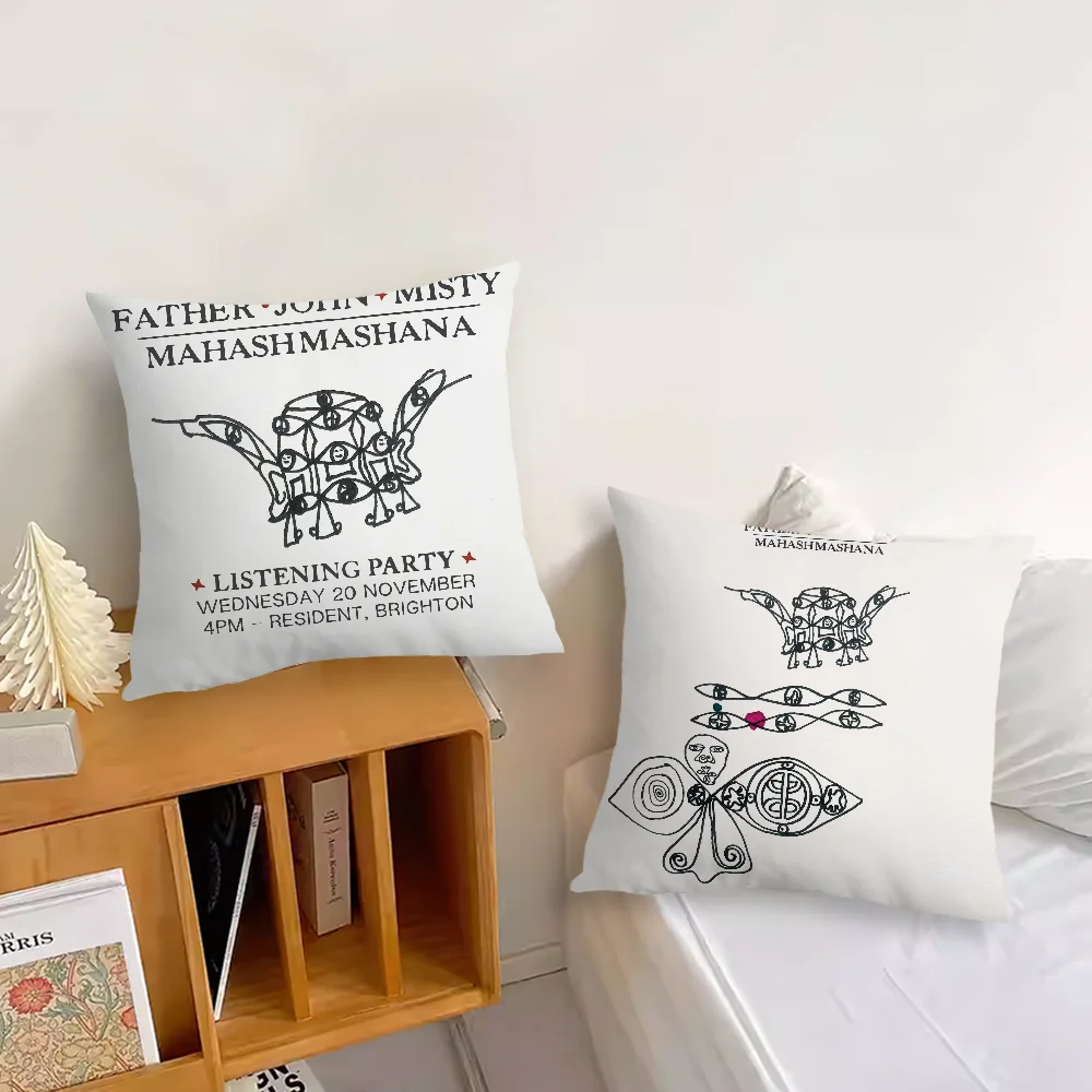 Father John Misty Mahashmashana Pillow Case For Sofa Bedroom Living Room Office Bedside Table Backrest Cushion Printing Square