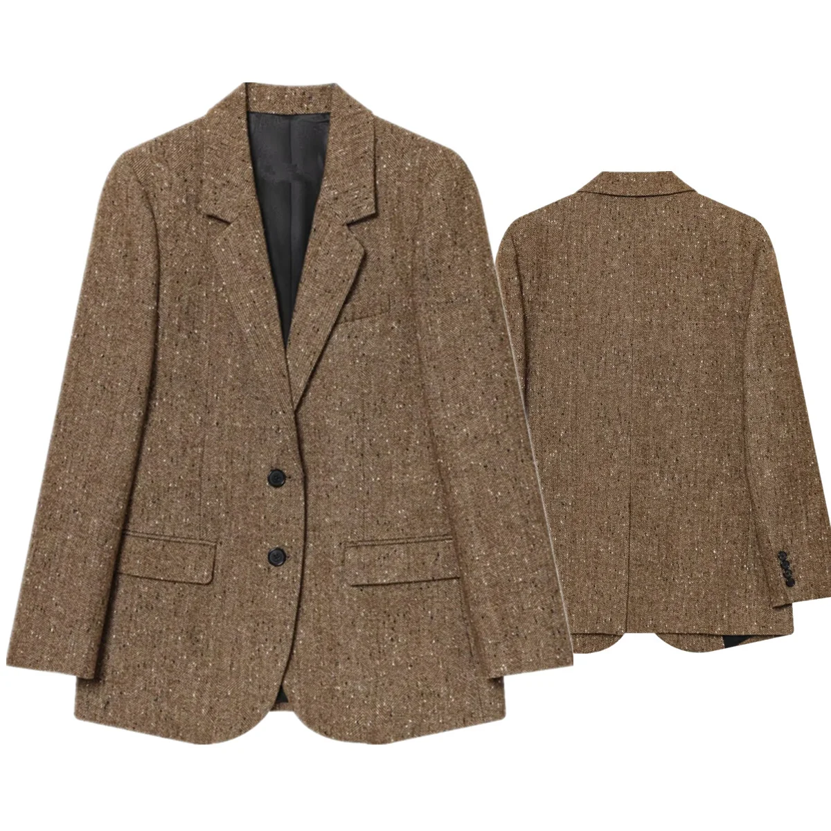 

Jenny&Dave Minimalist Textured Woolen Suit Jacket Women's Jacket Woman Clothes Tops Ropa mujer Blazer Woman Blazer XS-L