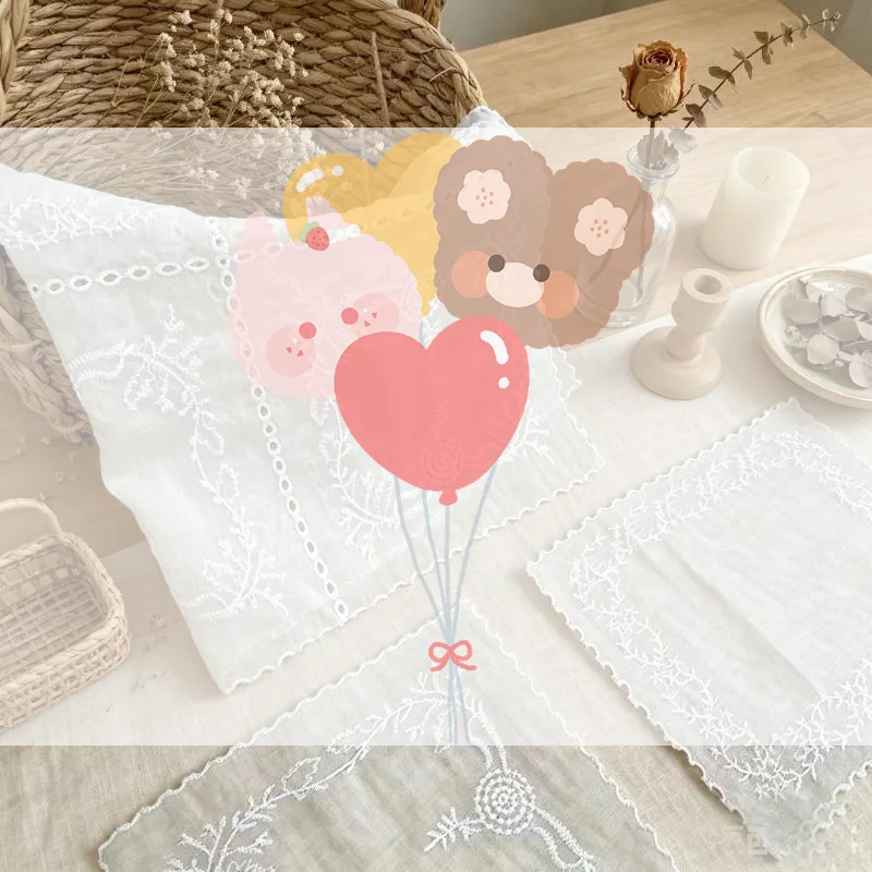 New Flower Lace Placemats Soft Lightweight Table Cup Mat Square French Cloth Napkins Table Home Decoration