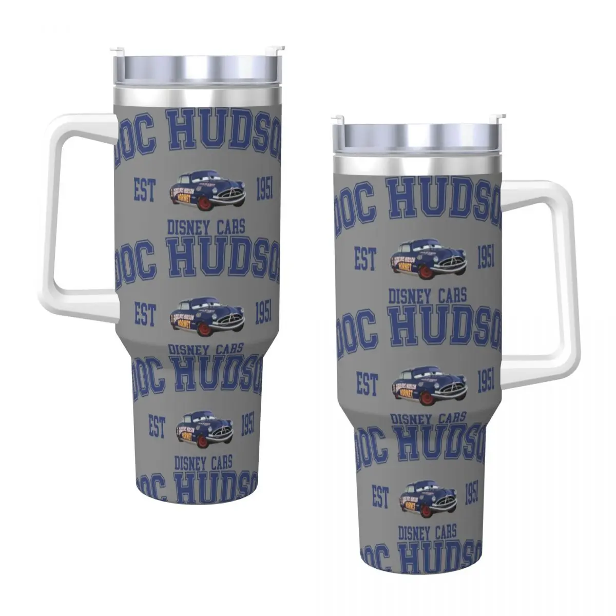 

Blue Car Black Eyes Character Lightning McQueen Stainless Steel Tumbler Driving Mugs Cup Thermal Mug Insulated Tea Water Bottle