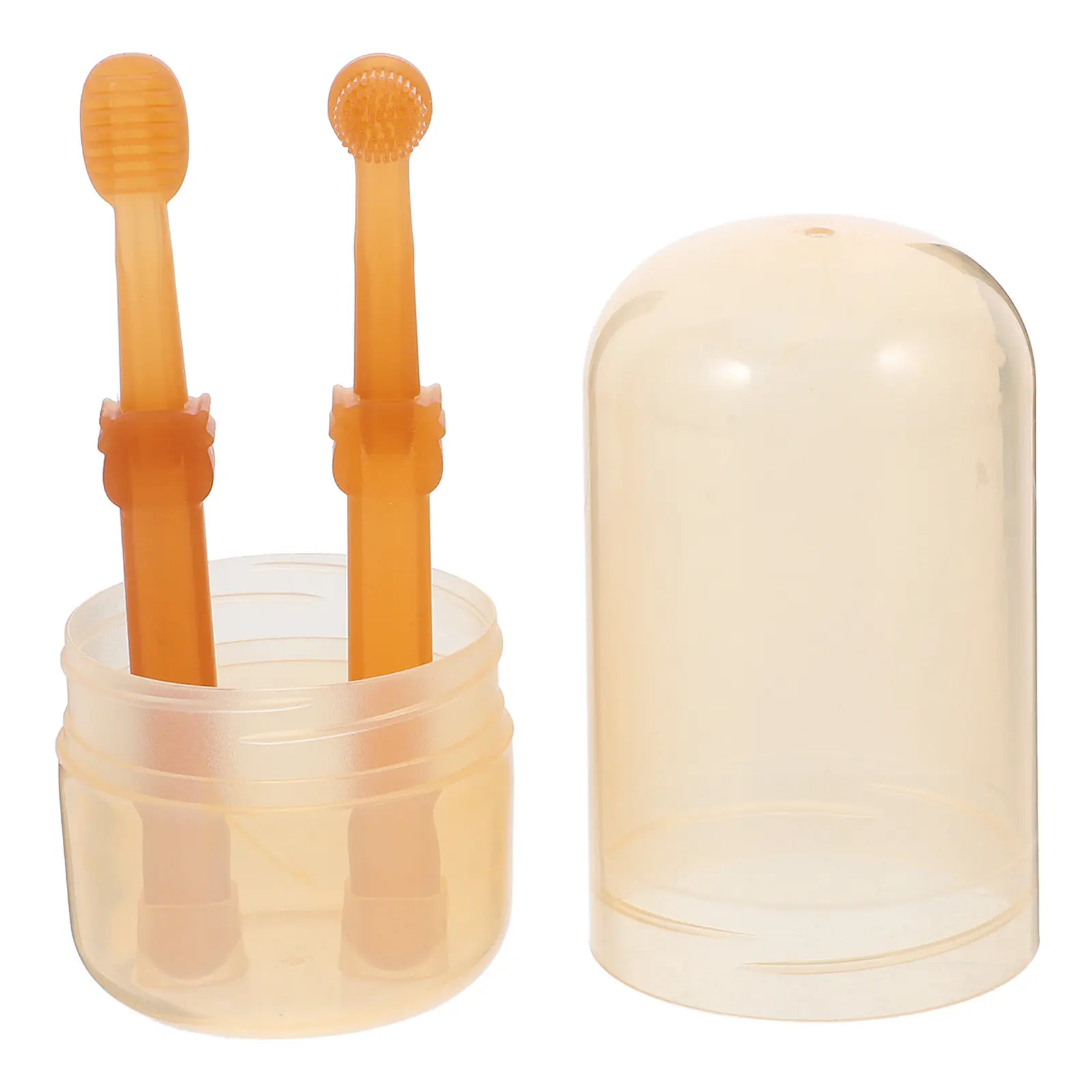 1Set Pet Toothbrush Kit Silicone for Cats Dogs Dual Head Design Soft Bristles Comprehensive Oral Cleaning Tool Puppy Tooth Brush