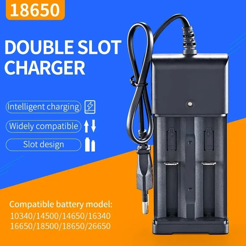 Battery Charger Dual Slots Rechargeable Batteries Electronic Charging Equipment with LED Indicator Household Charge