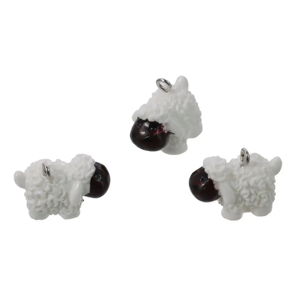 Lamb Mini Animals Resin Charm Resin Tiny Cartoon Animals Dangle Charm Beads Animals Resin Pendants For Necklace