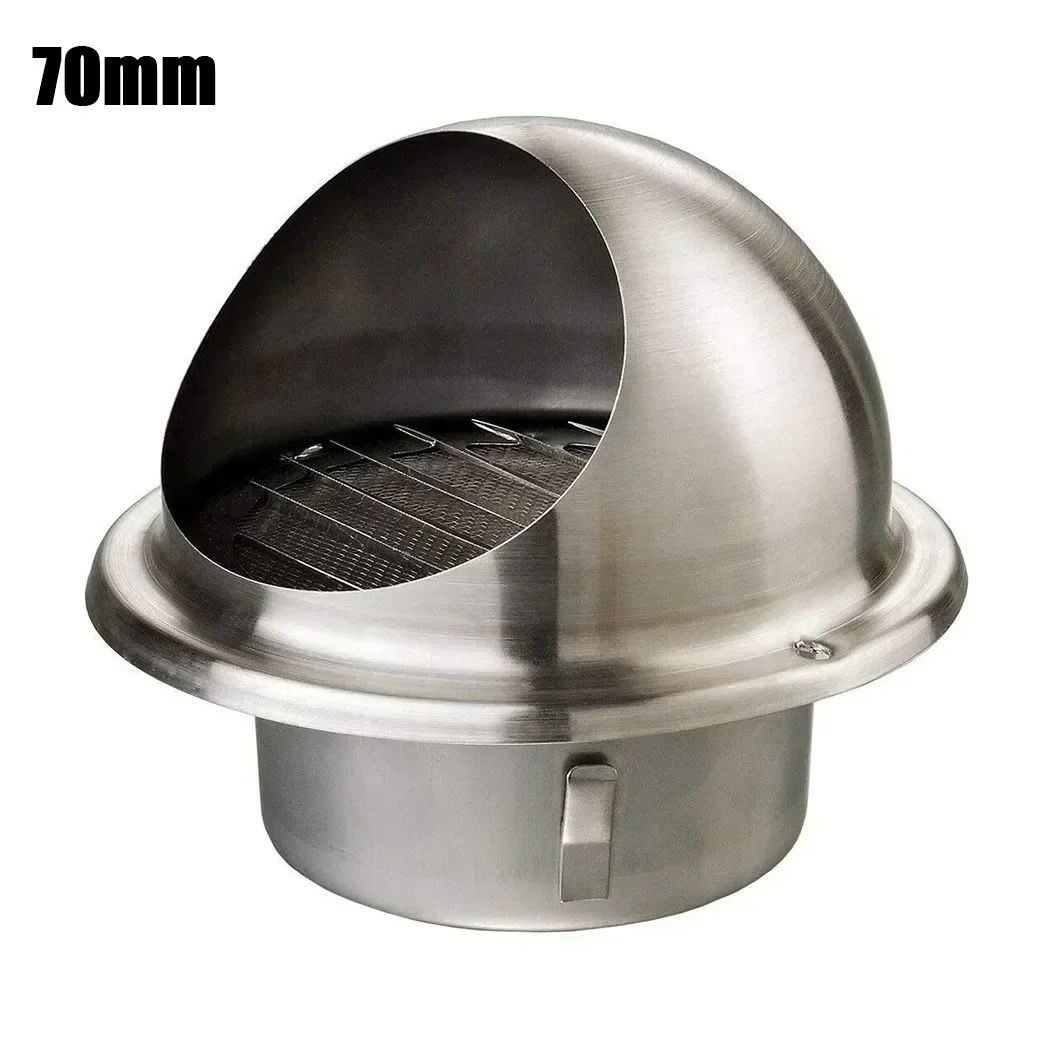 1PC Stainless Steel Round Air Vent Grille Brushed Bull Nosed External Extractor Wall Vent Outlet 70/80/100/150mm Exhaust Fans