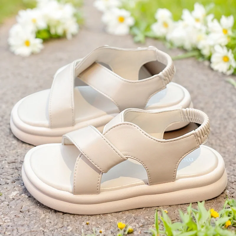 Kinder Sandalen 2025, Neue Sommer Weibliche Kinder Weichen Sohlen Nicht-slip Strand Schuhe Jungen Open-toe Set Sandalen flut