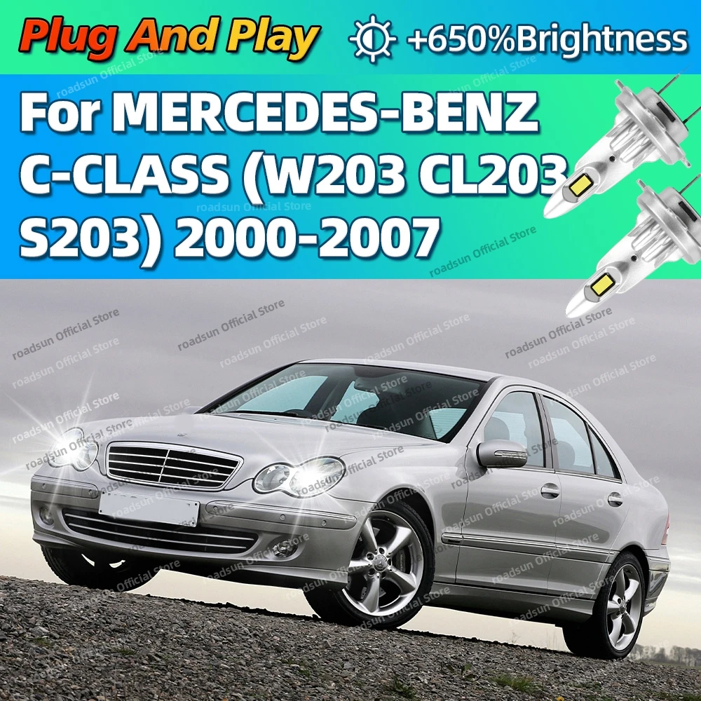 2/4Pcs Led Lights High Quality 25000LM CSP Headlight Bulb For MERCEDES-BENZ C-CLASS W203 CL203 S203 2000-2007 2004 2005 2006