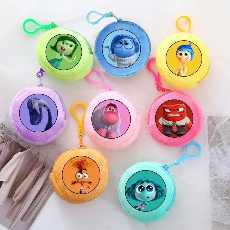 

Disney Inside Out 2 Plush Purse Candy Color Cute Girl Coin Purse Earphone Bag Gift Cartoon Character Pattern Schoolbag Pendant