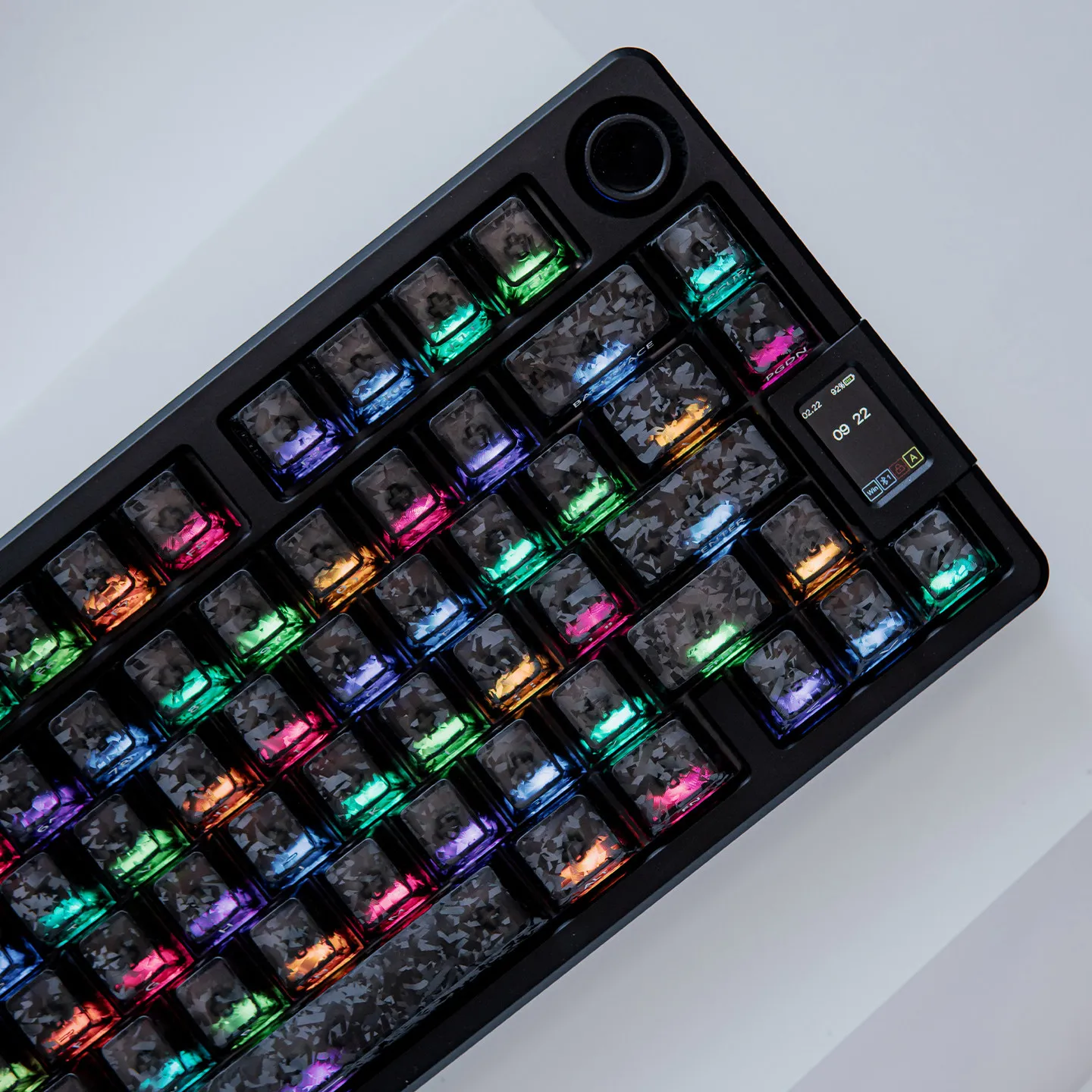 132 Keys Forged Carbon Keycaps Cherry Profile Side Print RGB Backlit Carbon Fiber Texture Key Caps for Cherry MX Switche Keyboad