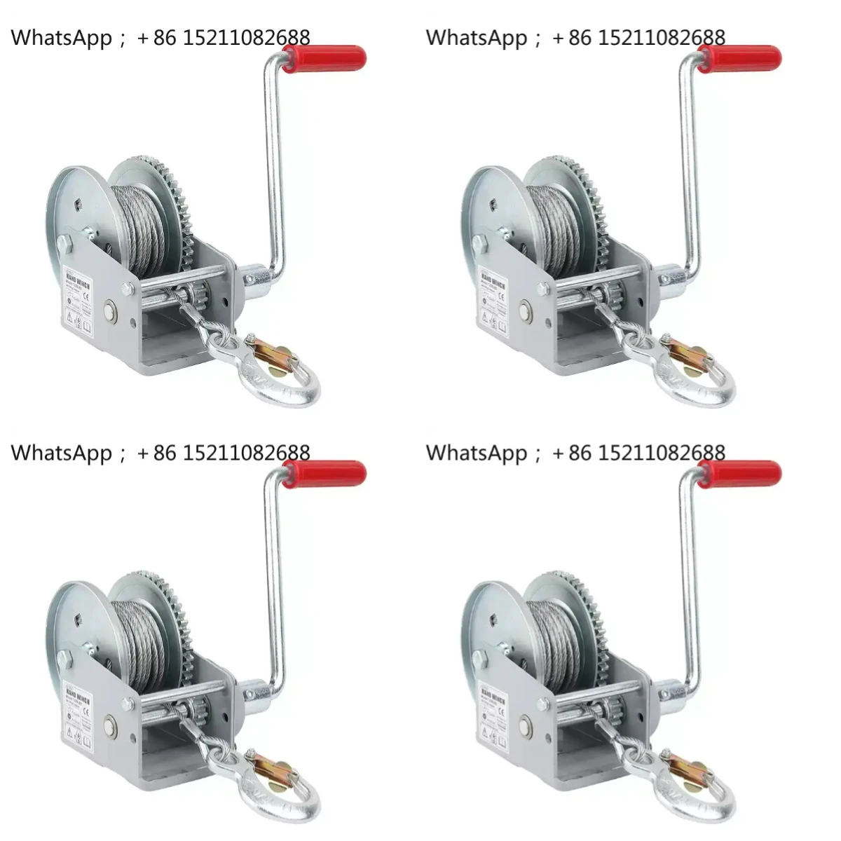 LLY Small Hand Winch for Yacht Trailers, Two-Way Self-Locking, 1200 Pound Winch, Manual Winch