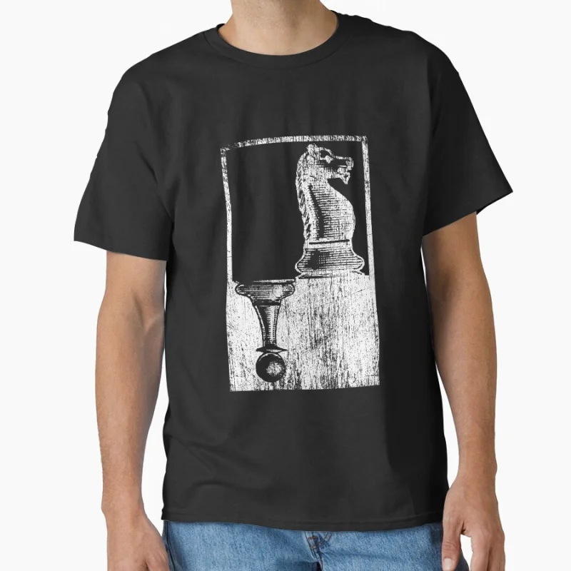 

Chess figures farmer horse game queen king chessboard black and white Funny gift T-shirt chess lover Large size Tops S-6xl