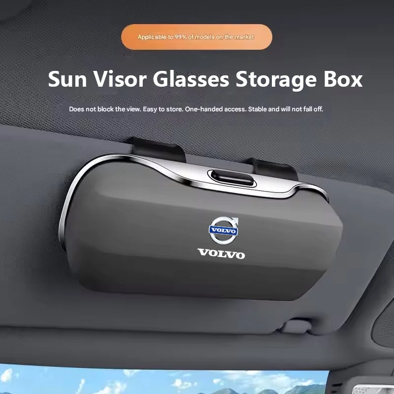 

Car sun visor sunglasses glasses case glasses frame clip box accessories for Volvo XC60 V50 V40 XC90 S60 S40 S80l V90 V60 EX90