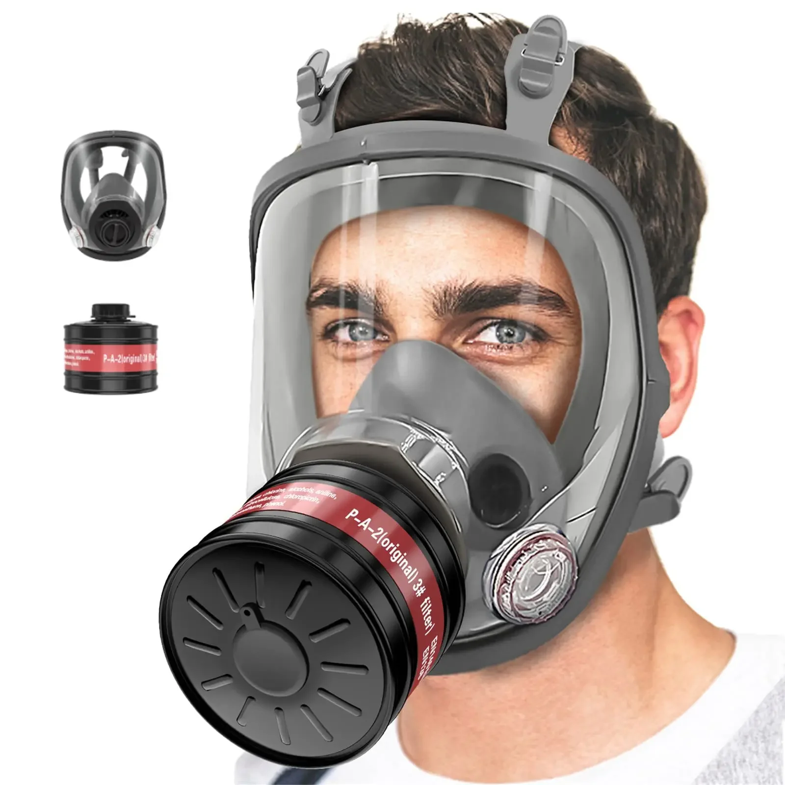 

Gas Mask Acid/Organic/Ammonia 6800A Full Face Mask Respirator Paint Chemical Pesticide Laboratory Anti-dust Multifunction Filter