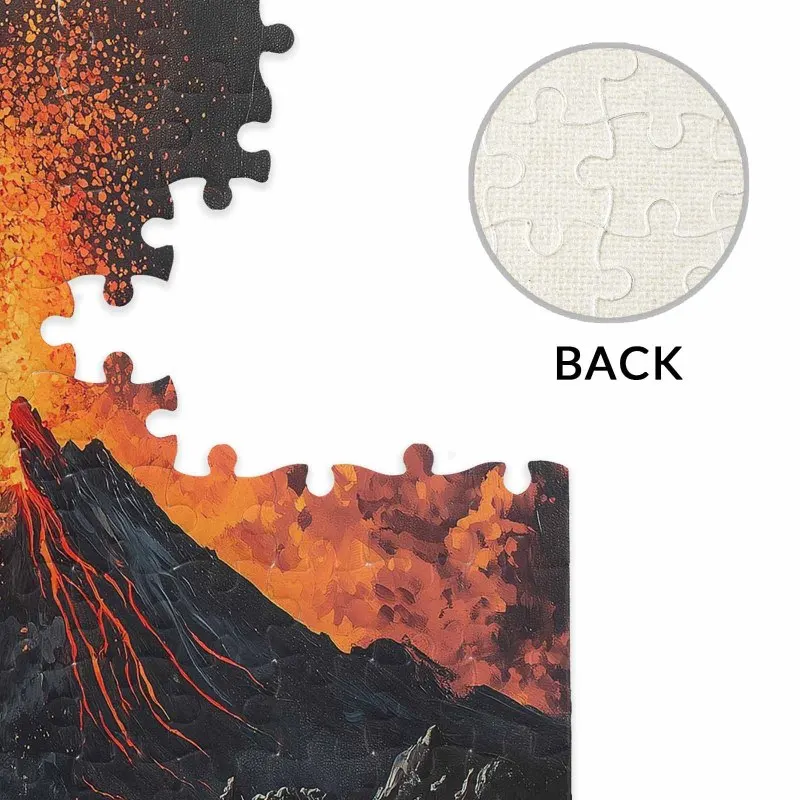 Puzzle dla dorosłych - 500 elementów, wybuch wulkanu, ognista lawa, dramatyczny krajobraz