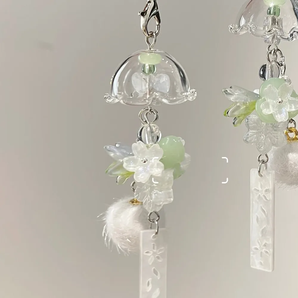 Cute Transparent Bag Pendant Chinese-style Vintage Beaded Pendant Handmade Backpack Hanging Decoration Bag Decoration