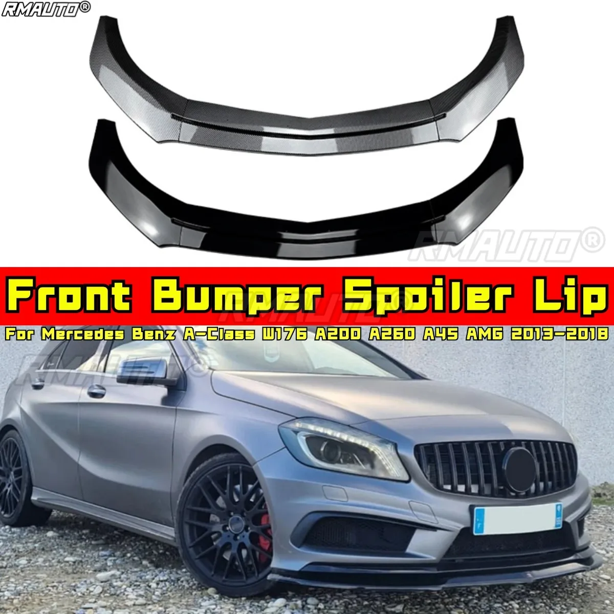 

Для Mercedes Benz A-Class W176 A200 A260 A45 AMG 2013-2018 обвес, передний бампер, спойлер, защита губ, автомобильные аксессуары
