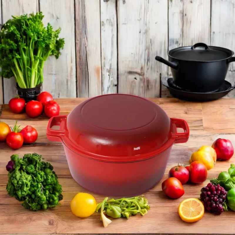 

Cookware Set Casserole Non-Stick Enamel Cast Iron Cookware Pots and Pans Round Loaf Plate Multifunctional Dutch Oven