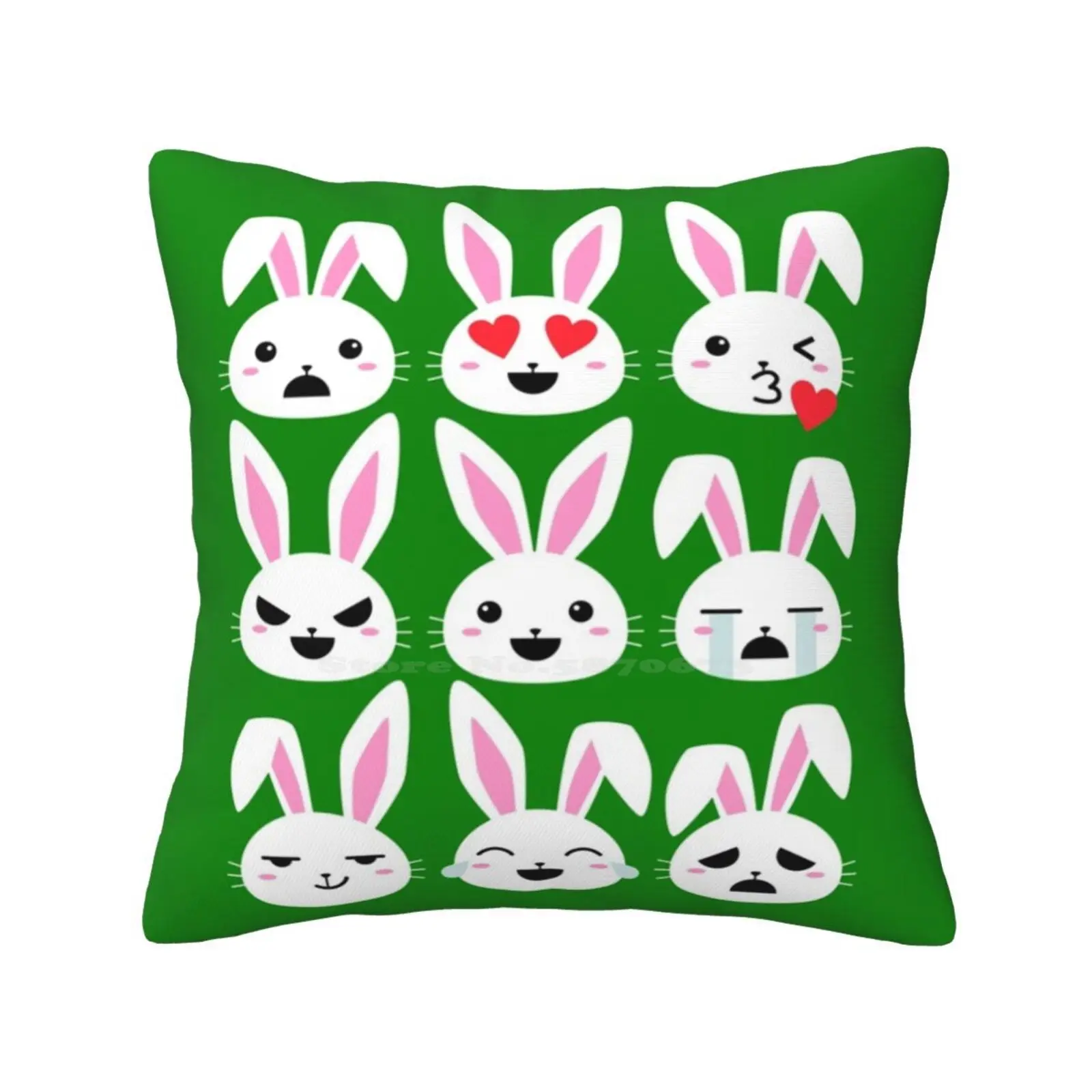 Easter Bunny Home Sofa Car Cushion Cover Pillowcase Happy Easter Bunny Rabbit Egg Hunter Find Eggs Colorful Colors Risen Jesus