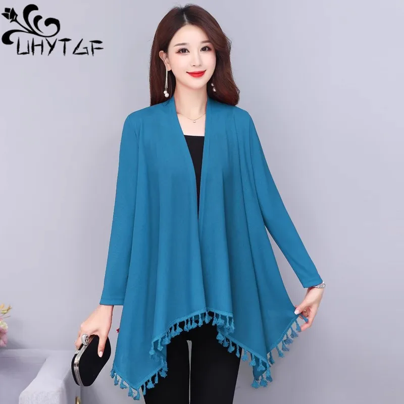 Cloak Women Summer High-End Trench Coat Chinese Fashion Tassels Sunscreen Clothes Retro Outing Shawl Hanfu Female Cape Tops 3255