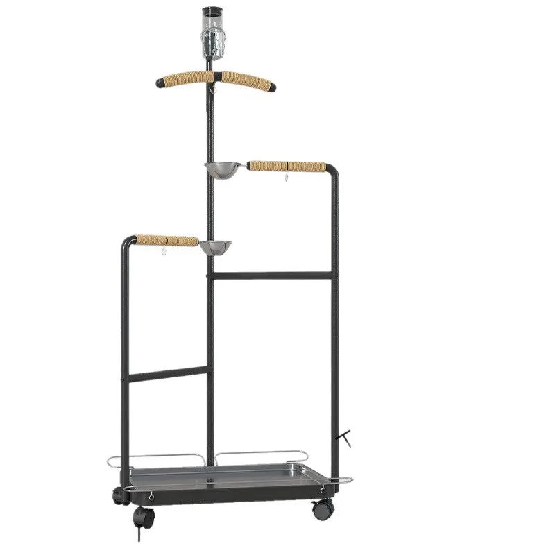 

Parrot Triangle Bird Station Medium and Large Wrought Iron Stainless Steel Drinking Water Feeding Rinse