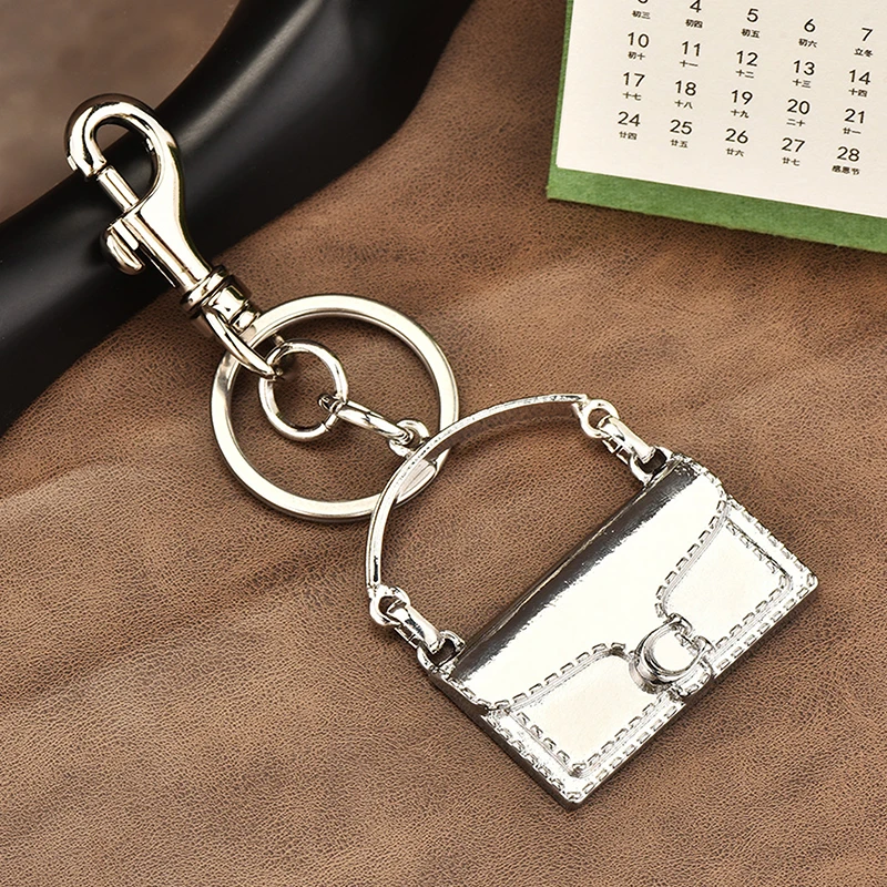Trendy Exquisite Mini Handbag Shape Keychain Pendant For Women Trinket Metal Keyring Backpack Decoration Accessories Gifts
