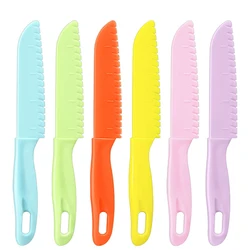 Multi Color Plastic 1/2/5Pcs Fruit Knife Sawtooth Cut Safe Chef Bread Lettuce Cooking Paring DIY Children's Knife Kids Kitchen