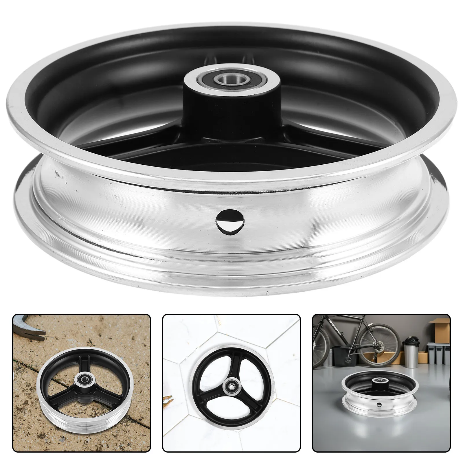 

Scooter Front Wheel Hub Rim Aluminum Alloy 10 Inch Electric Scooter Metal Tire Hub Replacement Part Repair Supplies