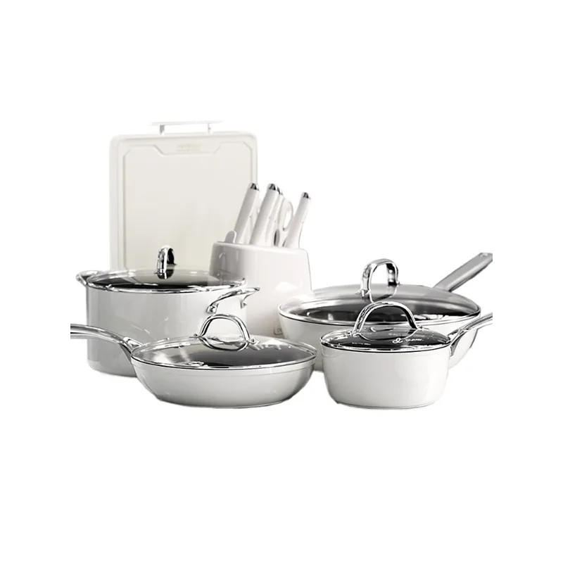 

Knives and pots set, full set of household non-stick pans, wok, soup pot, kitchen utensils, induction cooker, gas stove