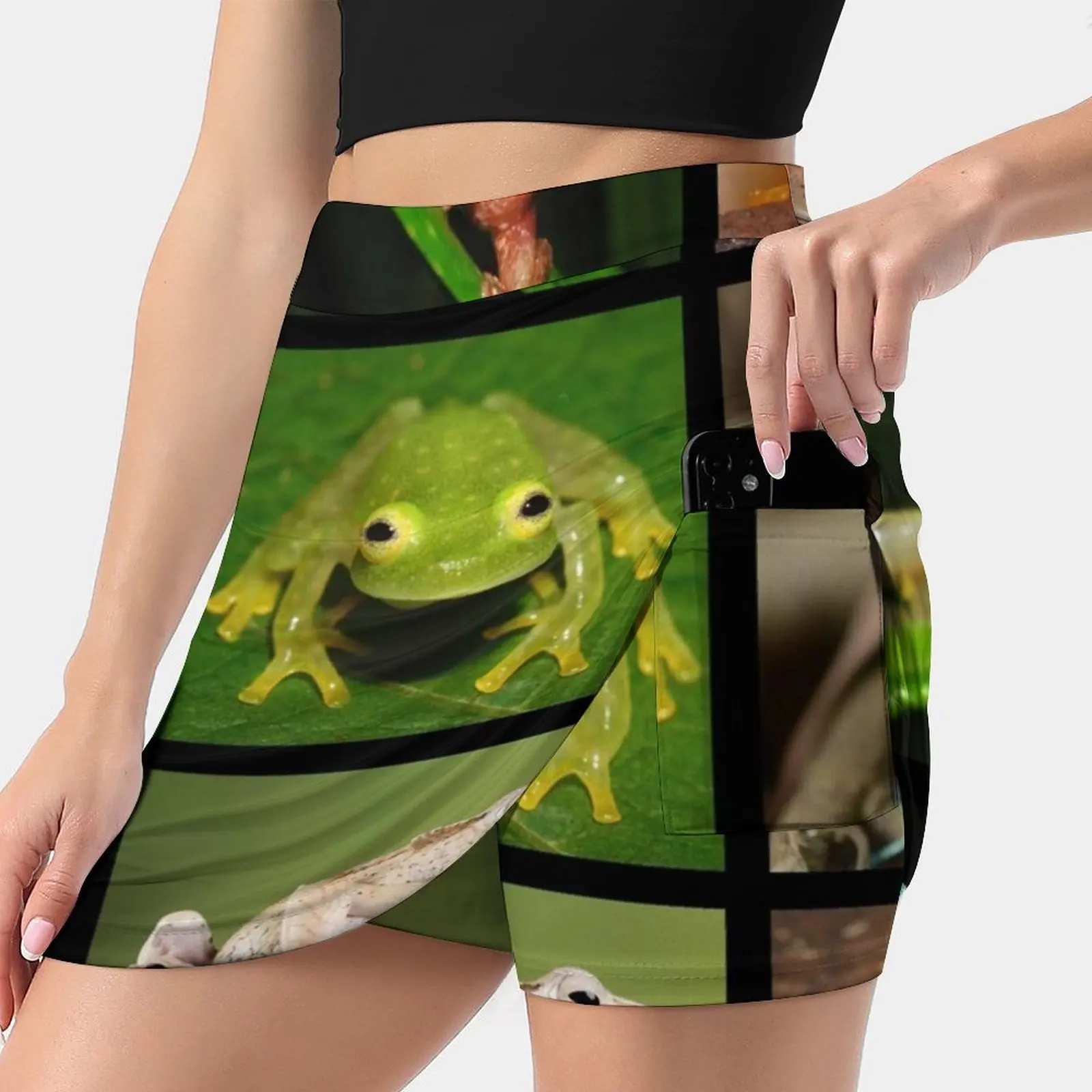 A Frog Rainbow Korean Fashion Skirt Summer Skirts For Women Light Proof Trouser Skirt Frog Frogs Amphibians Wildlife Nature