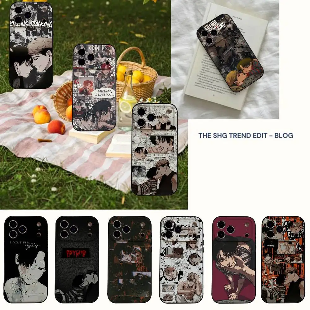 Funda de silicona negra Comics K-Killing-S-Stalking para iPhone 17, 16, 15, 14, 13 Pro Max, 11, 12 Mini, X, Xs, XR