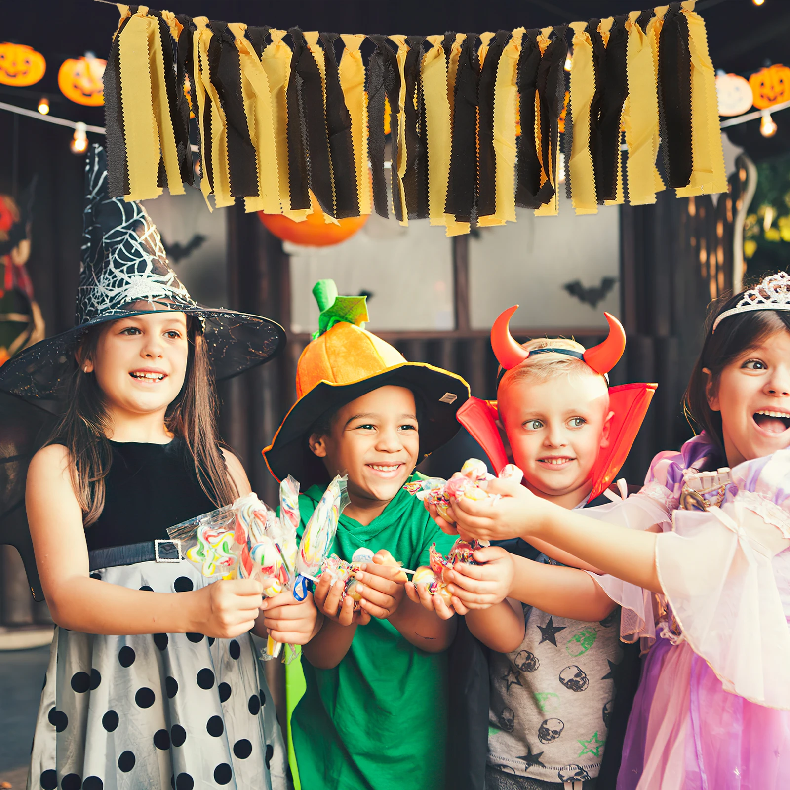 

2M Cloth Halloween Decoration Bunting Garland Banner Party Supplies Waterproof Birthday Decorations Flags Streamers