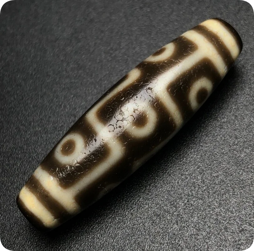 Magic Ancient Tibetan DZI Beads Old Agate 9 Eye Totem Amulet Pendant 39×11mm