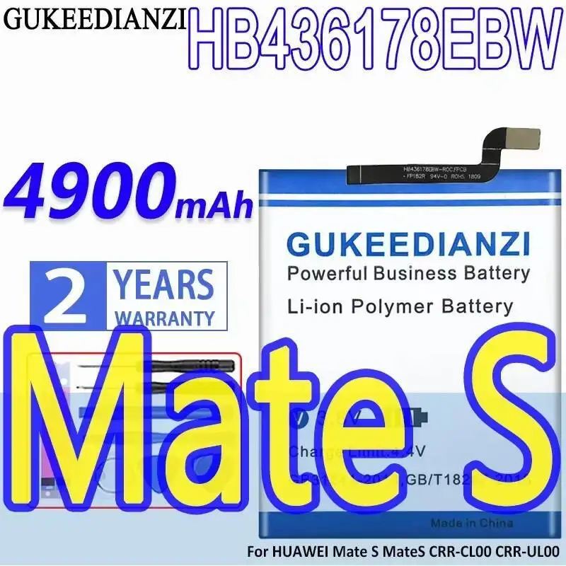 

4900 мАч высокой емкости для Huawei Mate S Mates Crr-CL00 Crr-UL00, аккумулятор для мобильного телефона HB436178EBW