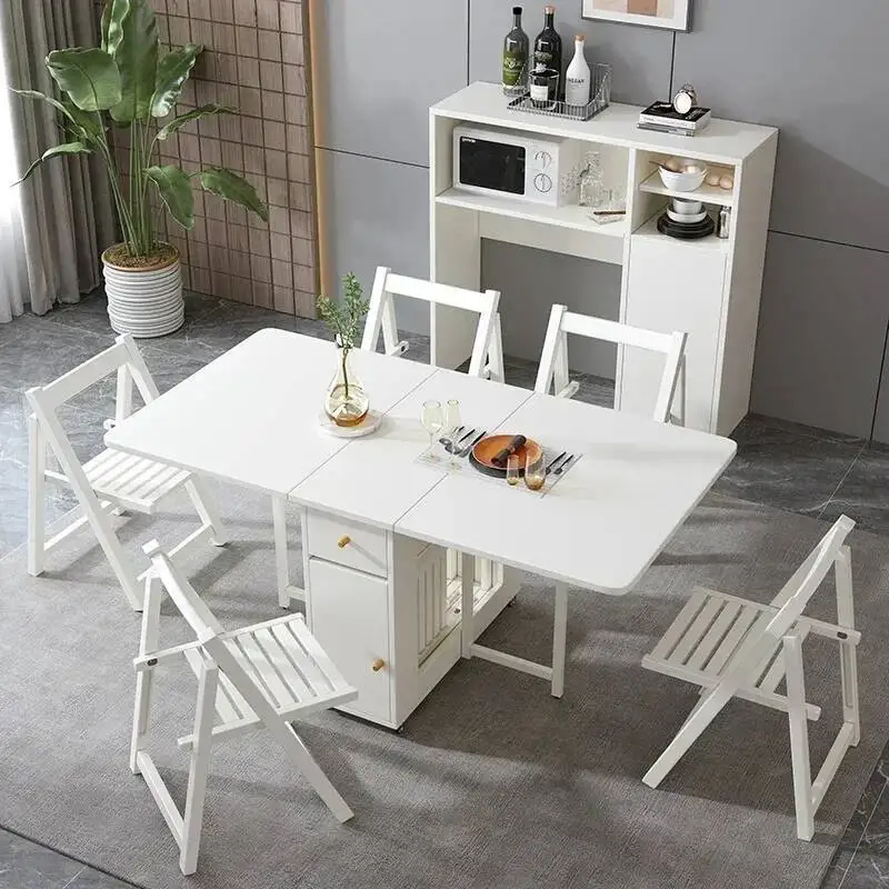 

Balcony Dining Tables Nordic Modern Living Foldable Room Coffee Dining Tables Kitchen Luxury Mesa Comedor Home Furniture SR50DT
