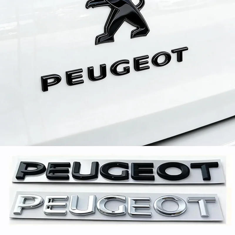 Emblema Adhesivo Trasero de Aleación para Coche Peugeot 208 408 4008 GT 5008 307 508 206 207 301 3008 308 2008, Decoración de Emblema Trasero